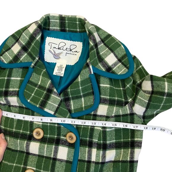 Anthropologie Tabitha Sz XSP Piper Plaid Coat Wool Blend Twee Retro Swing Style - Picture 7 of 16